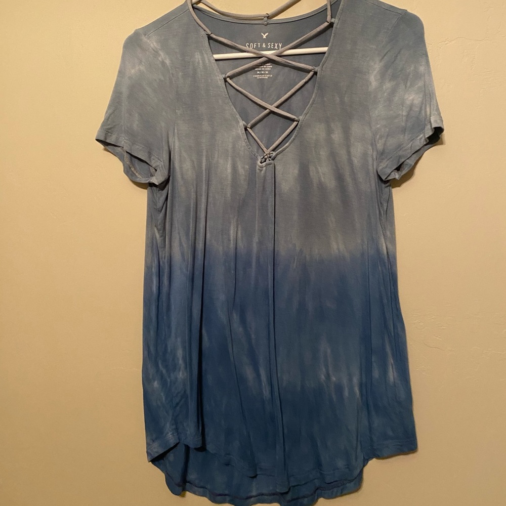 Blue ombré top